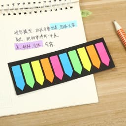 200 Sheets Color Stickers Transparent Fluorescent Index Tabs Flags Sticky Note Page Bookmark School Office Supplies Stationery