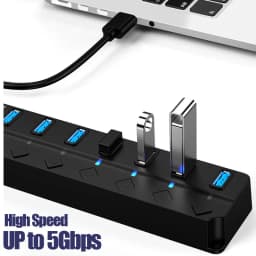 USB HUB 3.0 USB 2.0 Hub Multi USB Splitter Hub Use Power Adapter 4/7 Port Multiple Expander USB 3.0 Hub with Switch 30CM Cable