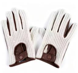 Autumn Winter Men's Wool Knitted Goatskin Touch Screen Gloves Locomotive mitten Car Driving Genuine Leather Motorcycle Gloves