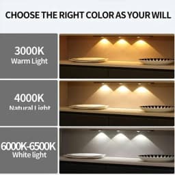 Under Cabinet Lights, Rechargeable Motion Sensor Light Indoor, Wireless and 3-Color Dimmable with Cat’s Eye Hill Effect