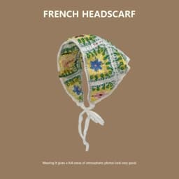 Creative Multicolor Knitting Flower Headband Little Daisy French Crochet Triangle Headscarf Spring Outing Pastoral Style Scarf