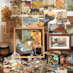 Journamm 200pcs/pack Decor Scrapbook PET Sticker Materials Paper Combo Kit DIY Junk Journal Collage Photo Album Vintage Stickers