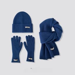 Winter Warm Knitted Hat Scarf Gloves Women's Windproof Adult Three-piece Set Scarves Solid Color Fashion Korean Hats for Women