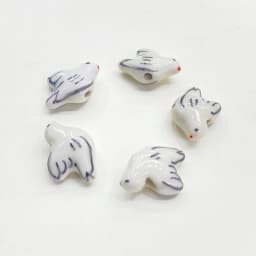 5PCS 19MM Pigeon Dove Ceramic Loose Beads DIY Jewelry Making Accessory Hand Paint Peace And Love Multicolor White Bird