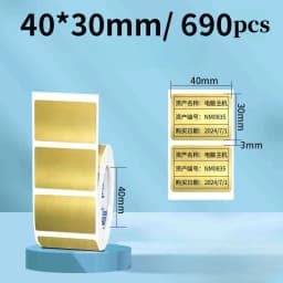 Thermal Gold Label Paper Sticker Barcode Waterpro of Oilproof No Carbon Tape Required Direct Printing Thermal Labels