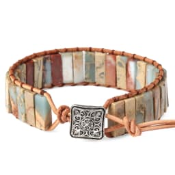 High Quality Multicolor Bracelet Natural Stone Gem Leather Tibetan Gypsy Adjustable Bead Wrap Bracelet Jewelry Collection