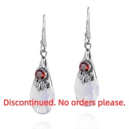 JoiasHome 100% Real 925 Sterling Silver Earrings For Women With Moonstone Gemstones Classic Elegant Lady Fine Jewelry