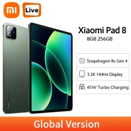 Xiaomi Pad 8 3.2K 144Hz 3200×2136 Display Snapdragon 8s Gen 4 Tablet Wi-Fi 7 Capability 9200mAh Battery 45W Turbo Charging