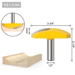 6 8 12mm 1/4 1/2" Shank Thin Bottom Cleaning Router Bit Woodworking Round Bottom Milling Cutter For Circular Grooving
