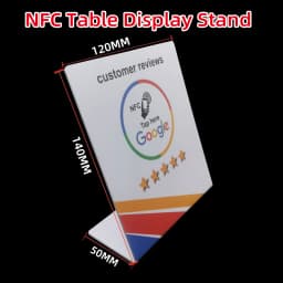 NFC 215 Programmable Google Review Acrylic Stickers Card NFC Station Table 13.56Mhz Waterproof NFC Stand Google Review Card
