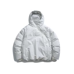 Unisex Diagonal Zipper Hooded Thickened Cotton-Padded Jacket: Unique Design Trendy Couple Outerwear for Winter Warmth