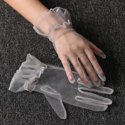 Sexy Thin Transparent Solid Short Fingerless Gloves Soft Breathable Net Yarn Mesh Women Performance Party Etiquette Elasticity