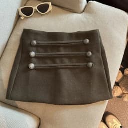 Matakawa Woolen Skirts for Women Solid Buttons A-line Elegant Mini Skirt Versatile Korean Fashion Retro Ropa De Mujer