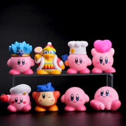 8Pcs/Set Games Star Kirby Anime Figure Cute Cartoon Pink Kirby Mini Figure Decorative Collection Toy For Children's Gifts