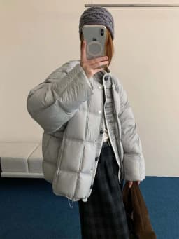 Luxury Knit patchwork down jacket for women 2026 Winter Thick warm turtleneck long sleeve puffer coat Korean style INKEO DJ668