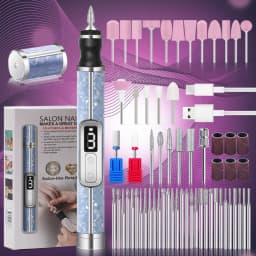 YIKOOLIN Electric Nail Drill Set Portable 4 Speeds Professional Manicure Pedicure Kit for Nail Salon Exfoliation Polishing