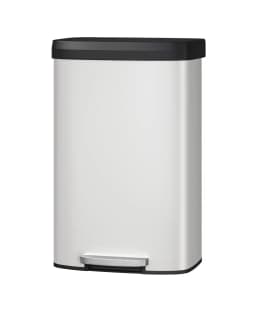 13 Gal / 50L Stainless Steel Step Trash Can – Soft Close Plastic Lid, Liner Rim, Rear Handle, Rustproof Kitchen Garbage Bin, Silver