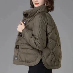 Ladies Down Cotton Jacket 2025 Middle Aged Mother Elegant Lady Outerwear Fashion Long Sleeves Loose Women's Winter Parka Coat