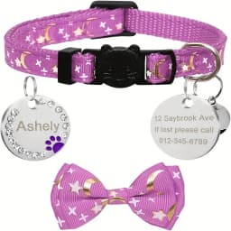 Personalized Cat Collar Pendant ID Engraving Name Tag Collar for Cat Necklace Puppy Kitten Bell Bow Tie Custom Small Dog Collar