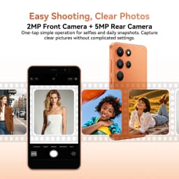 Blackview WAVE 2C Mini Palm Smartphone, 12GB Expand RAM(3GB Physical+9GB Virtual RAM) 32GB ROM, 5 Inch Small Screen, 1080P Video Recording, Android 16, Face Unlock, 3000mAh Battery, Google Lens, Free Soft TPU Protective Case