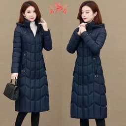 2026 Winter Jacket Women X-long Thicken Down Coat with A Hood Straight Elegant Outerwear Korean Fashion Female Parkas