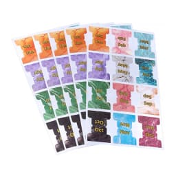 60Pcs/5Sheets Colorful Monthly Tabs Adhesive Planner Index Stickers For Office Planner Organizan Decorative Sticker