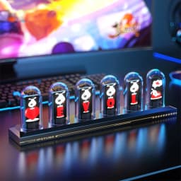 RGB Glow Tube Clock DIY LED Electronic Nightlights Silent Table Lamp Digital Watch Decoration for Home Desktop Decoration