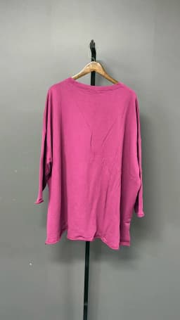 EAM Purple Big Pockets Casual Sweatshirt New Round Neck Long Sleeve Women Big Size Fashion Tide Autumn 2026 30A2867