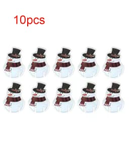 10PCS Christmas Cup Card Santa Hat Wine Glass Decor Ornaments Navidad Noel New Year Gift Christmas Decorations