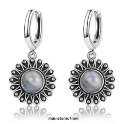 New Elegant Natural Kyanite S925 Silver Drop Earrings for Women Vintage Jewelry Wedding Engagement Hoop Earrings Gifts