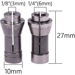2 Pieces Die Grinder Collet Grinding Machine Clamping Collet 3mm and 6mm Collet Adapter Suitable for Pneumatic Grinders