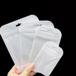50pcs Thicken Self Sealing OPP Bags Transparent Plastic Storage Pouch with Hang Hole for Jewelry Retail Display Packaging