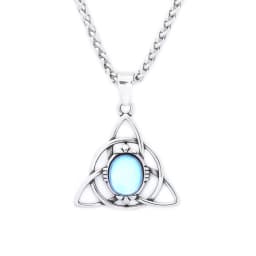 New Vintage Vikings Trinity Knot Pendant With Opal Necklaces For Women Men Nordic Odin Amulet Necklace Jewelry Gifts Wholesale