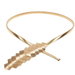 Metal Belt Gold and Silver Leaf Two Color Spring Waist Chain Beautiful and Fashionable Elastic Women's Dress Corset Belt