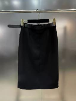 TWOTWINSTYLE Solid Minimalist Slimming Skirts For Women High Waist Bodycon Split Patchwork Belt Skirt Female Fashion Clothing