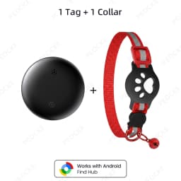 Pets Smart Tracker Tag With Cat Collar Android Alternative to AirTag Works with Google Find Hub Anti-Lost GPS Tracker Locator