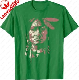 Sitting Bull Native American Chief Indian Warrior Men Women T-Shirt Unisex Summer Streetwear Tops Cotton Graphic T Shirts