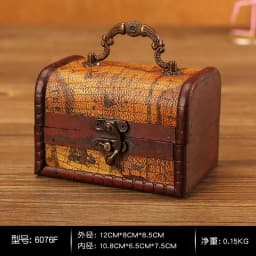 Hot-Selling Antique Retro Wooden Crystal Packaging Box with Green Stone - Yuan Datou Jewelry Storage Box
