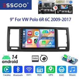 ESSGOO 9" Android 14 For VW T6 Transporter Multivan Wireless CarPlay Android Auto Car Stereo Radio GPS Navi WIFI SWC Mirror Link