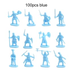 100pcs/set Ancient Soldier Miniature Decorative Model Party Gathering Decoration Simulated Battlefield Medieval Knight Style TMZ
