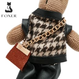 FOXER Creative Lady Rabbit Keychain Cute Metal Bag Pendant as Gift