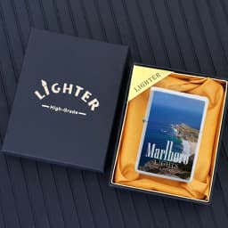 Marlboro Creative and Personalized Grinding Wheel Kerosene Lighter Gift Box World-famous Scenic Spots Men's Gift Wholesale