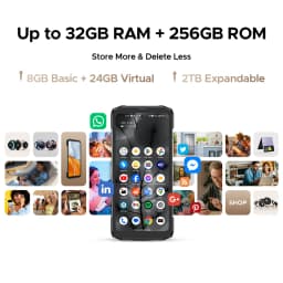 Global Version DOOGEE Blade20 Turbo 5G Rugged Phone Android 15 Gemini Al 10300mAh Battery 6.6'' HD+ 8GB 256GB NFC Smartphone