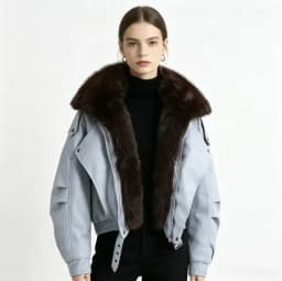2026 High-quality Leather Jacket New Women's PU Black Leather Coat Winter Fur Collor Short Puffer Parkas Fur Outwear