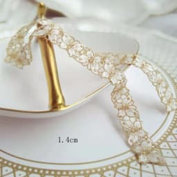 1Yard Gold Flower Lace Trim Ribbon Embroidered Webbing Sewing Craft French African Gift Wrapping 4CM Wide