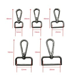 5-30pcs Metal Swivel Clasp Lobster Snap Hooks 16-38mm Dog Collar Buckles Key Belt Clip Bag Strap DIY Accessories