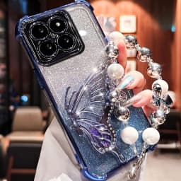 Shockproof Plating Glitter Butterfly Bracket Bracelet Case for iPhone 17 Air 16 15 14 13 12 11 17 Pro Max 16 Plus 16E Soft Cover