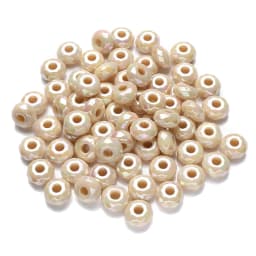 20Pcs 15mm White Brown Acrylic Round Big Hole Beads Loose Spacer Bead For DIY Necklace Bracelet Earring Jewelry Making Accessory