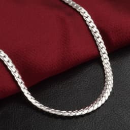 Nice 925 Sterling Silver 5MM Full Sideways Chain Necklace For Women Men Fashion Jewelry Sets Wedding Gift