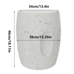 Modern White Lightweight Concrete Side Table Accent End Table for Living Room Bedroom Sofa
